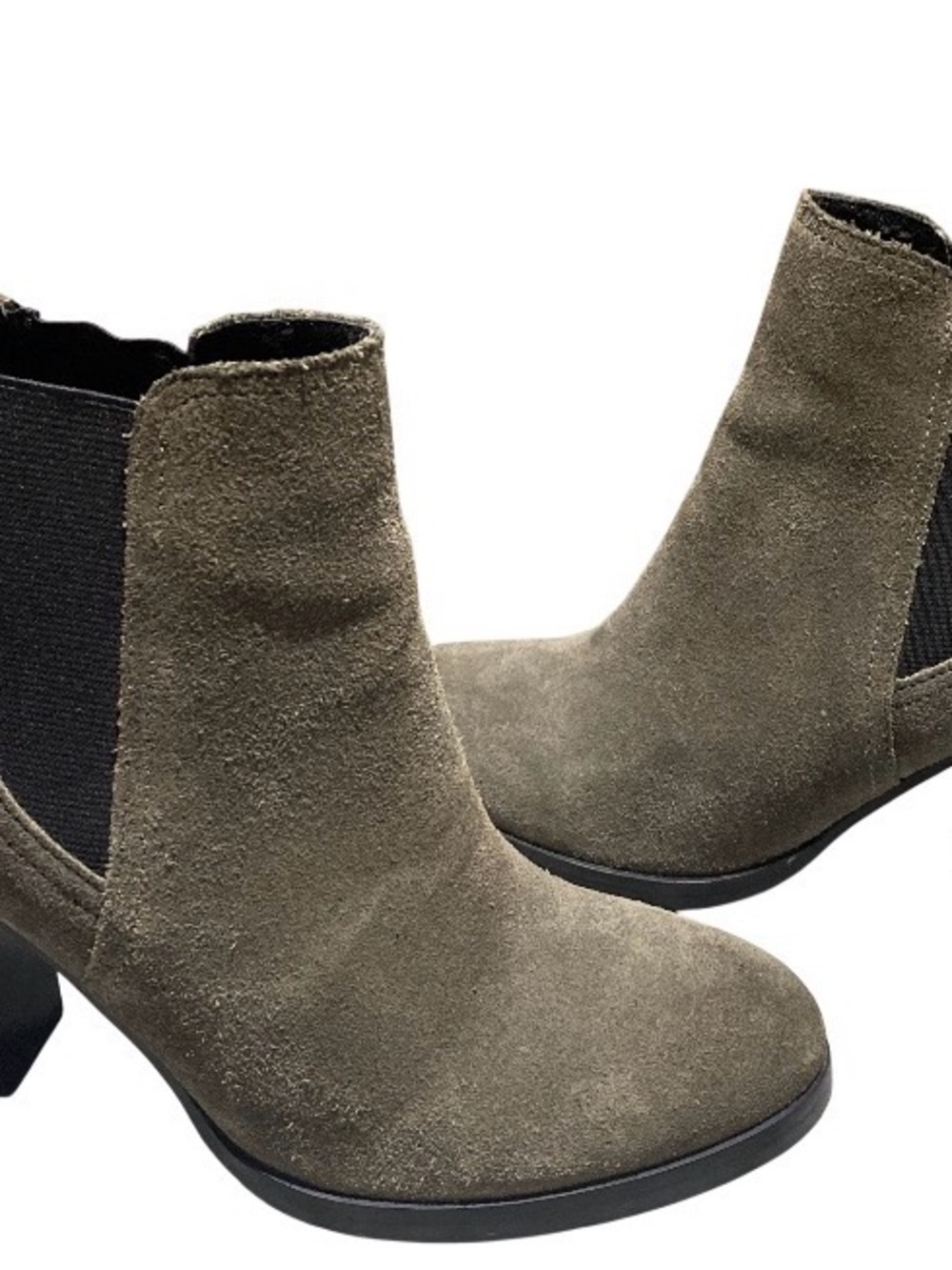 Marc Fisher Womens Mallory Gray and Black Suede Booties 6.5